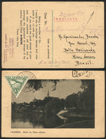 LATVIA: Postcard Sent From Valmierä To Brazil On 29/OC/1934 Franked With 10c., VF Quality, Rare Destination! - Latvia