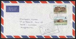 FALKLAND ISLANDS/MALVINAS: Airmail Cover Sent From Port Stanley To Córdoba (Argentina) On 25/OC/1995, With Arrival Mark  - Islas Malvinas