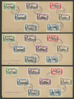 FALKLAND ISLANDS/MALVINAS: 3 Covers With Sets Of 8 Values Of South Shetlands, South Orkneys, And Graham Land, With Cance - Falkland