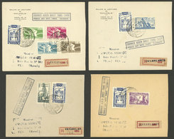 MOROCCO: 16/OC/1945 Casablanca - Fes, 4 FDC Covers Flown On "Trans-Moroccan Direct Airmail", All Of Very Fine Quality!" - Autres & Non Classés