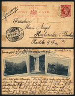 NATAL: 1p. Postal Card Illustrated On Back With Views Of "Tugela Falls, Drakensberg + Umgeni Falls, Howick + Spion Kop,  - Natal (1857-1909)