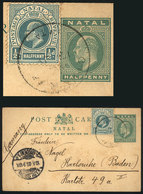 NATAL: ½p. Postal Card + Additional ½p., Sent From CHAKAS KRAAL To Germany On 16/JUL/1903, Very Nice! - Natal (1857-1909)