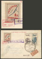 POLAND: 26/JUN/1958 Cover Flown By Glider And Sent To London (arrival Backstamps), With Label Of 1Zt. To Pay The Special - Otros & Sin Clasificación