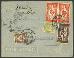 PORTUGAL: 22/JA/1941 Lisboa - Brazil, Airmail Cover Sent By LATI Franked With 28.75E., With Arrival Backstamp Of Rio De  - Altri & Non Classificati