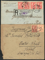 ROMANIA: 2 Covers (1 Registered) Sent To Ouro Preto (Brazil) In 1921 And 1922, Unusual Destination! - Other & Unclassified