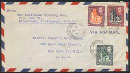 SAINT VINCENT: Cover With 3-color Postage Of 22c. Sent From Kingstown To New York On 14/SE/1949, VF! - St.Vincent (...-1979)