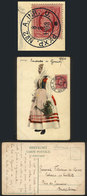 SWEDEN: Postcard (typical Costume) Franked With 10o. With Interesting Postmark, Sent To Brazil On 8/AU/1908, Minor Defec - Autres & Non Classés