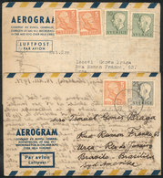 SWEDEN: 2 Aerograms Written In ESPERANTO, Sent To Brazil In 1951 And 1952, VF Quality! - Autres & Non Classés