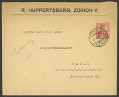 SWITZERLAND: 10c. Stationery Envelope With Printed "R.HUPPERTSBERG" Sent From Zürich To Basel On 6/SE/1909, VF!" - Autres & Non Classés