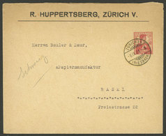 SWITZERLAND: 10c. Stationery Envelope With Printed "R.HUPPERTSBERG" Sent From Zürich To Basel On 6/SE/1909, VF!" - Otros & Sin Clasificación