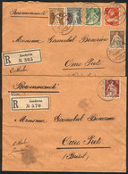 SWITZERLAND: 2 Registered Covers Sent To Ouro Preto (Brazil) In 1921 And 1922, Unusual Destination, Handsome! - Autres & Non Classés