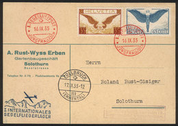 SWITZERLAND: 16/SE/1935 Jungfrau - Zollbrück, Card Flown By Glider, Very Fine Quality! - Altri & Non Classificati