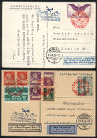 SWITZERLAND: 16/SE/1935 Jungfrau - Interlaken, 2 Cards Flown By Glider With Special Rectangular Handstamp In Black And B - Other & Unclassified