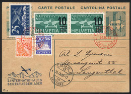 SWITZERLAND: 16/SE/1935 Jungfrau - Thun, Card Flown By Glider, Very Fine Quality! - Altri & Non Classificati