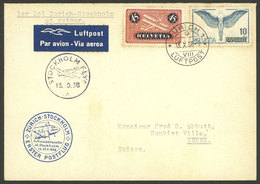 SWITZERLAND: 13/OC/1938 Zürich - Stockholm And Back, First Flight, Cover With Arrival Mark Of Zürich 17/OC (on Back), In - Other & Unclassified