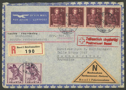 SWITZERLAND: 6/SE/1947 Basel - Argentina, Airmail COD Cover For 569.40Fr., Franked With 9.40Fr., Very Fine Quality, Rare - Other & Unclassified
