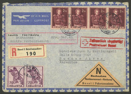 SWITZERLAND: 6/SE/1947 Basel - Argentina, Airmail COD Cover For 569.40Fr., Franked With 9.40Fr., Very Fine Quality, Rare - Otros & Sin Clasificación