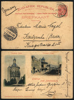 TRANSVAAL: 1p. Postal Card Illustrated On Back With View Of "Telephone Tower & Pritchard Street", Sent From Johannesburg - Transvaal (1870-1909)