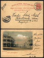 TRANSVAAL: 1p. Postal Card Illustrated On Back With View Of "Loveday Street", Sent From Johannesburg To Germany On 14/AP - Transvaal (1870-1909)