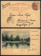 TRANSVAAL: 1p. Postal Card Illustrated On Back With View Of "Hey's Park", Sent From Johannesburg To Germany On 2/MAY/189 - Transvaal (1870-1909)