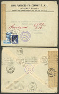 TURKEY: 10/NO/1943 Istambul - Argentina, Cover With Marks And Egyptian Censor Label, On Back Marks Of Cairo Transit 26/N - Sonstige & Ohne Zuordnung