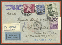 YUGOSLAVIA: 2/MAY/1938 Ljubljana - Argentina, Airmail Cover Sent By German DLH Franked With 38D., VF! - Sonstige & Ohne Zuordnung