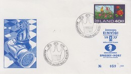 Enveloppe   ISLANDE   JEU   D' ECHECS   Rencontre   SPASSKY - HORT   1977 - Echecs