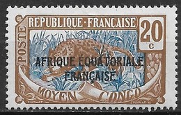 Middle Congo 1924. Scott #30 (MH) Fauna, Leopard - Neufs