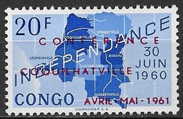Congo Democratic Republic 1961. Scott #380 (MNH) Map Of Congo - Unused Stamps