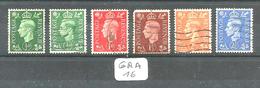 GRA YT 209b+209Ab+210b+211b+212Ab+213Ab En Obl Filigrane Inversé - Used Stamps