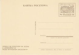 Poland 1962 - Care For Your Child Before A Road Accident - Wawel Castle Postal Stationery Card Value 40gr - Accidents & Road Safety