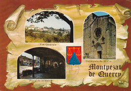 82 MONTPEZAT  DE QUERCY/ 3 VUES SUR STYLE PARCHEMIN - BLASON - Montpezat De Quercy