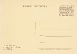 Poland 1962 - Care - It's Safety On The Roadway - Wawel Castle Postal Stationery Card Value 40gr - Accidents & Road Safety