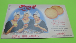 Buvard 03 - STEREO TOAST HOLLANDAIS - état D'usage : Voir Photos - 16x9.5 Environ - Vers Année 1960 - Alimentare