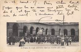 75007-PARIS- LE DRAPEAU DES TROUPES AMERICAINES DEPOSE AUX INVALIDES JUIN 1917 - Arrondissement: 07