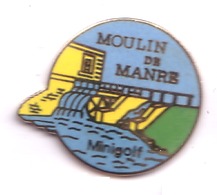 F478 Pin's Village Manre Ardennes Moulin Mil Mini Golf Qualité Egf Version Jaune  Achat Immédiat - Golf