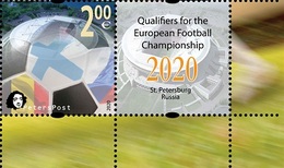 Finland Peterspost Qualifiers For The European Football Championship 2020 UEFA (St.Petersburg Russia) Stamp With Label - Neufs