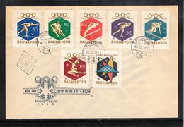 Hungary 1960 Olympic Games Squaw Valley FDC - Inverno1960: Squaw Valley