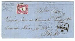 PORTUGAL 1859: LAC De Lisbonne à Porto Du 6.XI.1859    TB - Covers & Documents