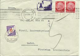 1939 Taxated Letter From Würzburg (Germany) To Vaduz  5 Rp. - Portomarken