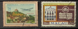 Macao 1960 Air Mail 76 Avos And  1964 Centenario Banco Ultramarino Bank 20 Avos Used - Gebruikt