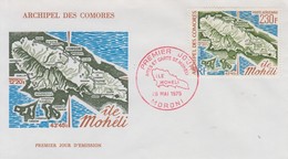 Enveloppe  FDC  1er  Jour   ARCHIPEL  Des  COMORES    Carte  De  L' Ile  MOHELI    1975 - Andere & Zonder Classificatie