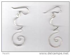 (réf Mod) - BOUCLES D'OREILLES En ARGENT Très Jolie Forme Contemporaine Spirale - Orecchini