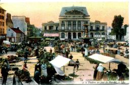 N°4911 T -cpa Cherbourg- Le Théâtre Un Jour De Marché- - Marchés