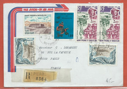 SAINT PIERRE ET MIQUELON LETTRE RECOMMANDEE DE 1976 POUR PARIS FRANCE - Lettres & Documents