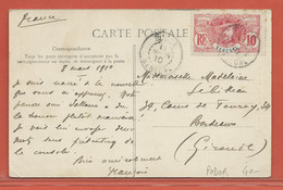 SENEGAL CARTE POSTALE AFFRANCHIE DE 1910 DE PODOR POUR BORDEAUX FRANCE - Briefe U. Dokumente