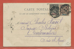 SENEGAL CARTE POSTALE AFFRANCHIE DE 1904 DE SAINT LOUIS POUR COULOMMIERS FRANCE - Briefe U. Dokumente