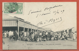 SENEGAL CARTE POSTALE AFFRANCHIE DE 1909 DE SAINT LOUIS POUR SARLAT FRANCE - Cartas & Documentos