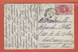 SENEGAL CARTE POSTALE AFFRANCHIE DE 1910 DE NIANING POUR FONTENAY AUX ROSES FRANCE - Cartas & Documentos