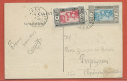 SENEGAL CARTE POSTALE AFFRANCHIE DE 1908 DE DAKAR POUR PERPIGNAN FRANCE - Storia Postale